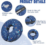 Toptakeit Elevated Inflatable Dog Collar NAVY SMALL