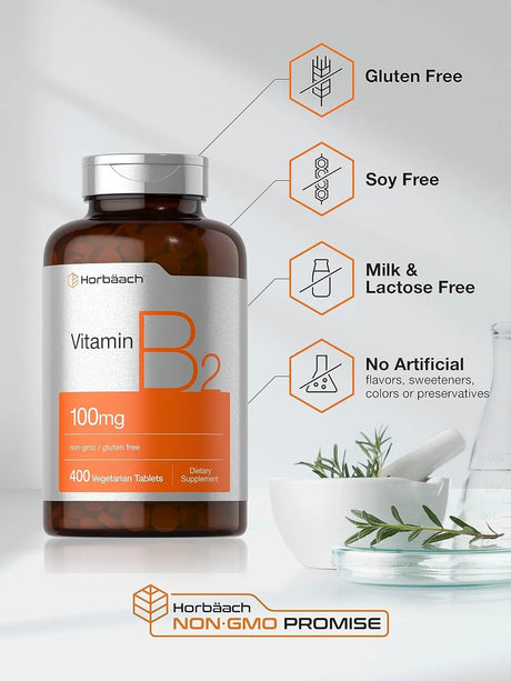 HORBAACH - Horbaach Vitamin B-2 100Mg. 400 Capsulas - The Red Vitamin MX - Suplementos Alimenticios - {{ shop.shopifyCountryName }}