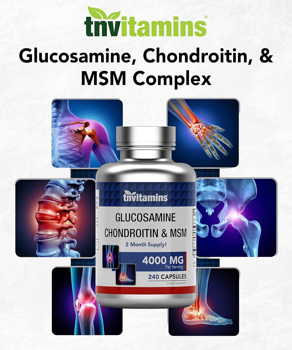 tnvitamins Glucosamine Chondroitin & MSM 240 Capsulas