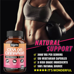 AGOBI - agobi Ceylon Cinnamon 120 Capsulas - The Red Vitamin MX - Suplementos Alimenticios - {{ shop.shopifyCountryName }}