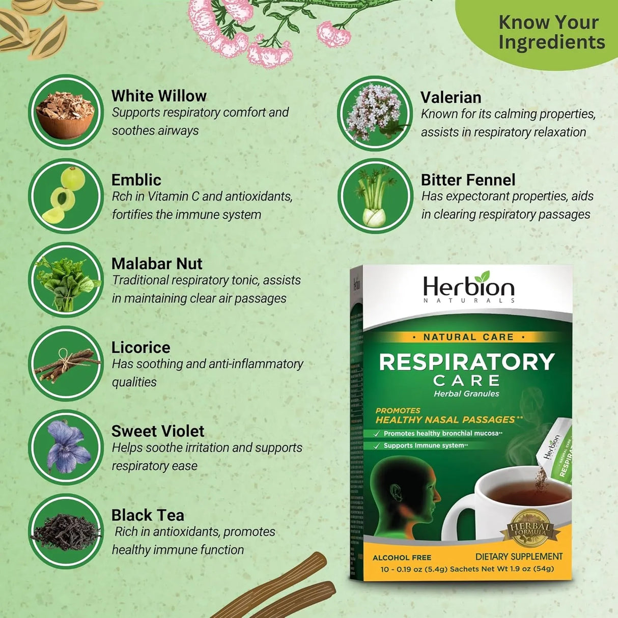 HERBION - Herbion Naturals Respiratory Care Herbal Granules 10 Paquetes - The Red Vitamin MX - Suplementos Alimenticios - {{ shop.shopifyCountryName }}