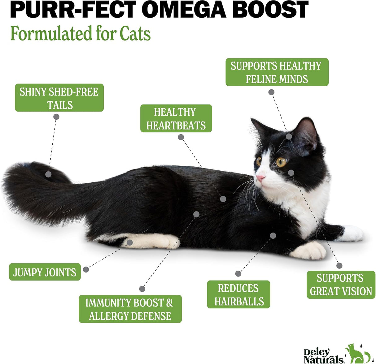 Deley Naturals Wild Caught Fish Oil for Cats with 2X Omega 473Ml.