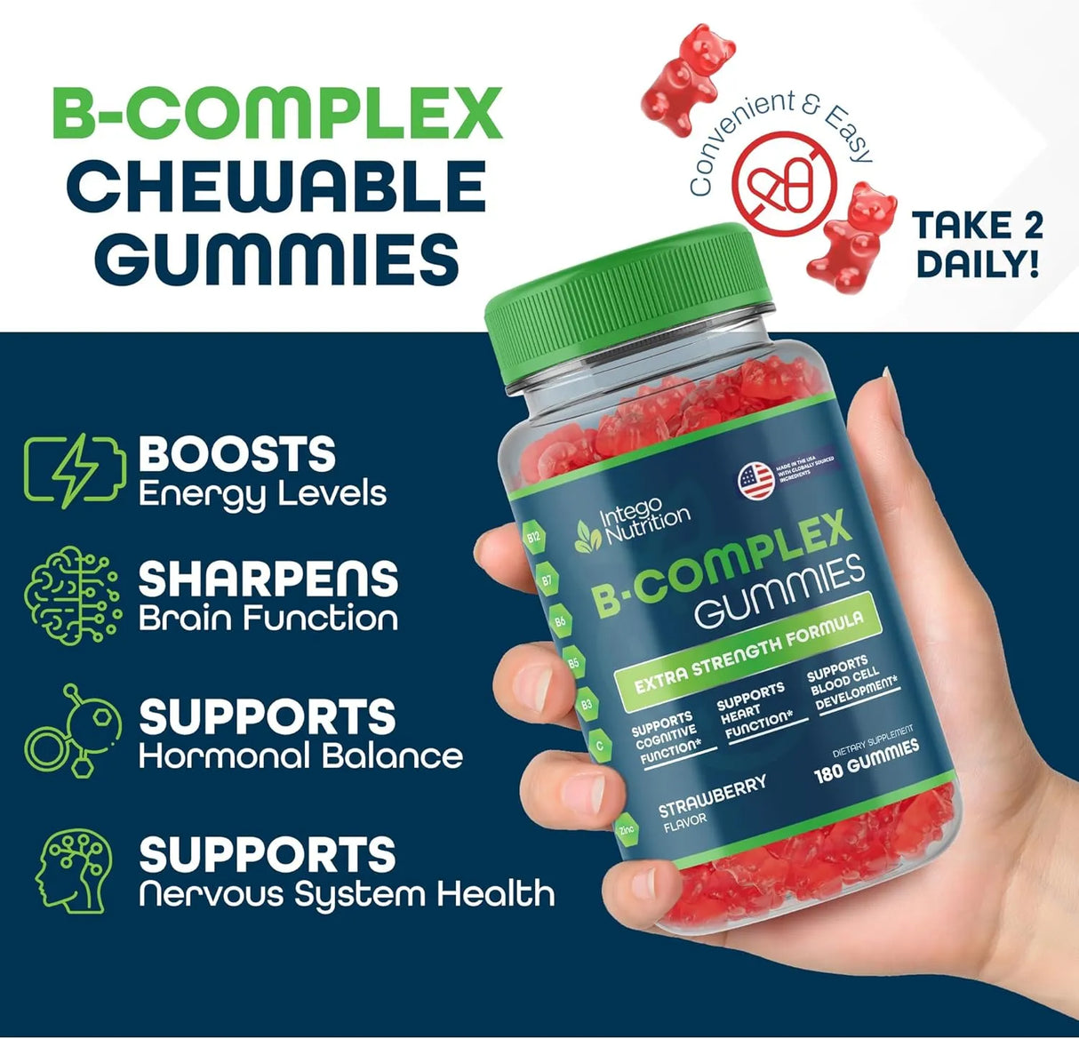 INTEGO NUTRITION - INTEGO NUTRITION Vitamin B Complex Gummies 180 Gomitas - The Red Vitamin MX - Suplementos Alimenticios - {{ shop.shopifyCountryName }}