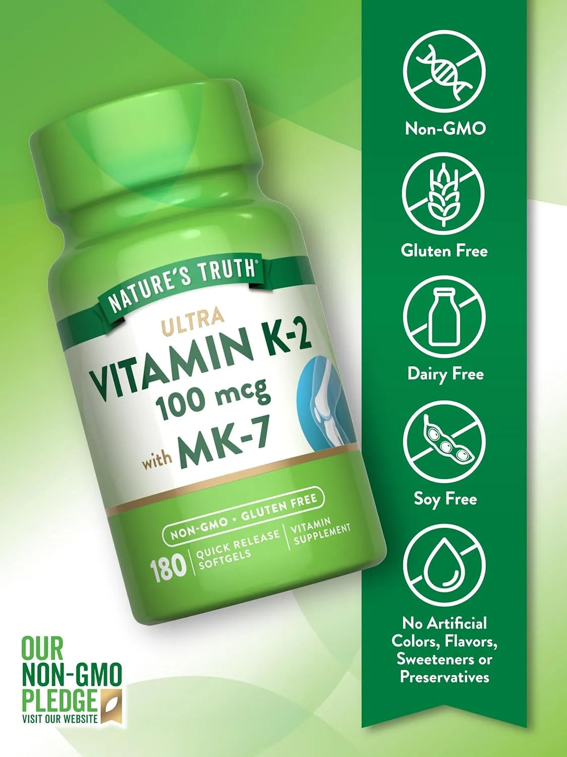 NATURE'S TRUTH - Nature's Truth Vitamin K2 MK-7 180 Capsulas Blandas - The Red Vitamin MX - Suplementos Alimenticios - {{ shop.shopifyCountryName }}