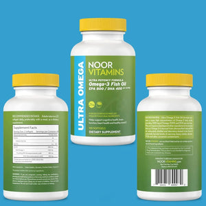 NOOR VITAMINS - Noor Vitamins Halal Fish Oil Ultra Omega 3 120 Capsulas Blandas - The Red Vitamin MX - Suplementos Alimenticios - {{ shop.shopifyCountryName }}
