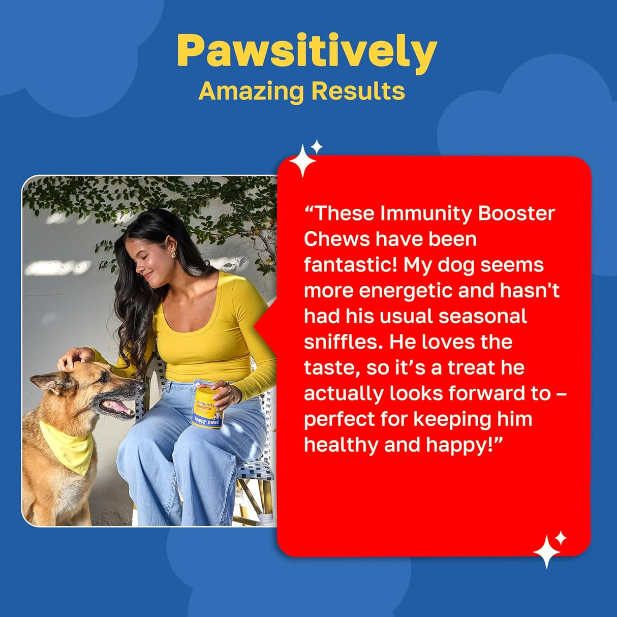 Happy Paws Immunity Daily Wellness Support for Dogs 100 Masticables 2 Pack