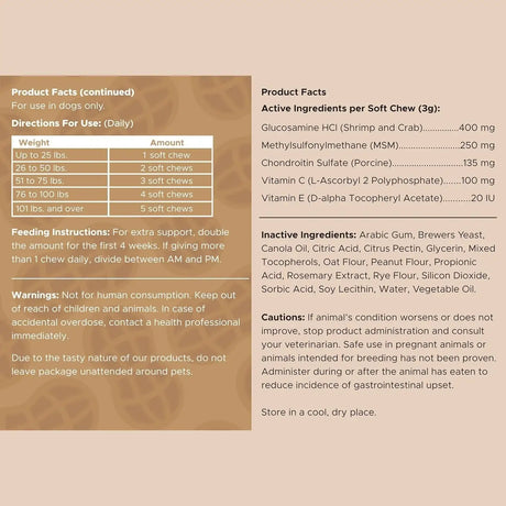CHEW + HEAL - Chew + Heal Labs Glucosamine Hip and Joint Supplement for Dogs 90 Masticables - The Red Vitamin MX - Cuidado De Cadera Y Articulaciones Para Perros - {{ shop.shopifyCountryName }}