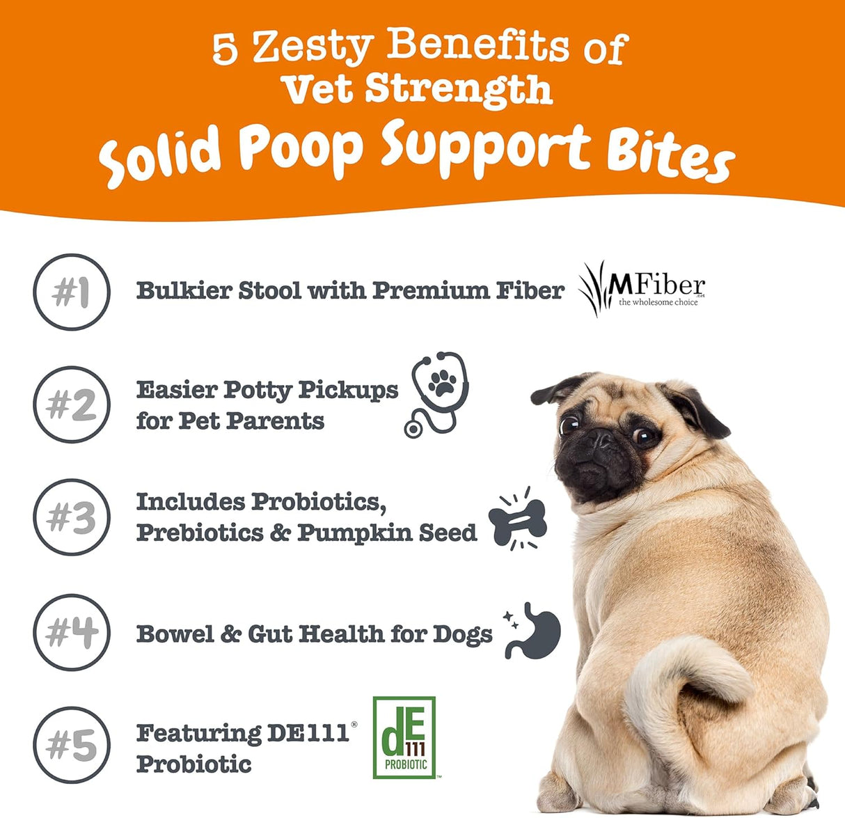 Zesty Paws Solid Poop Support Bites 90 Masticables