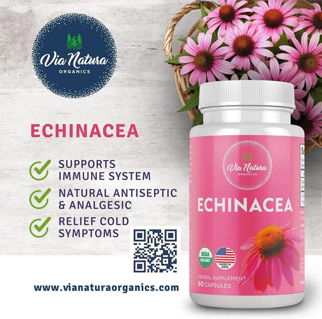 VIA NATURA ORGANICS - Via Natura Organics Echinacea 60 Capsulas - The Red Vitamin MX - Suplementos Alimenticios - {{ shop.shopifyCountryName }}