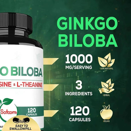 SATOOMI - Satoomi Ginkgo Biloba with L-Tyrosine L-Theanine 120 Capsulas - The Red Vitamin MX - Suplementos Alimenticios - {{ shop.shopifyCountryName }}