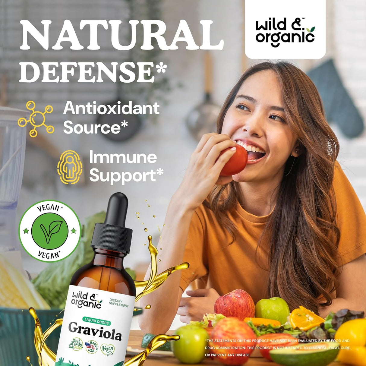 Wild & Organic Soursop Graviola Liquid Drops 2 Fl.Oz.