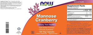 NOW SUPPLEMENTS - NOW Supplements Mannose Cranberry 120 Capsulas - The Red Vitamin MX - Suplementos Alimenticios - {{ shop.shopifyCountryName }}