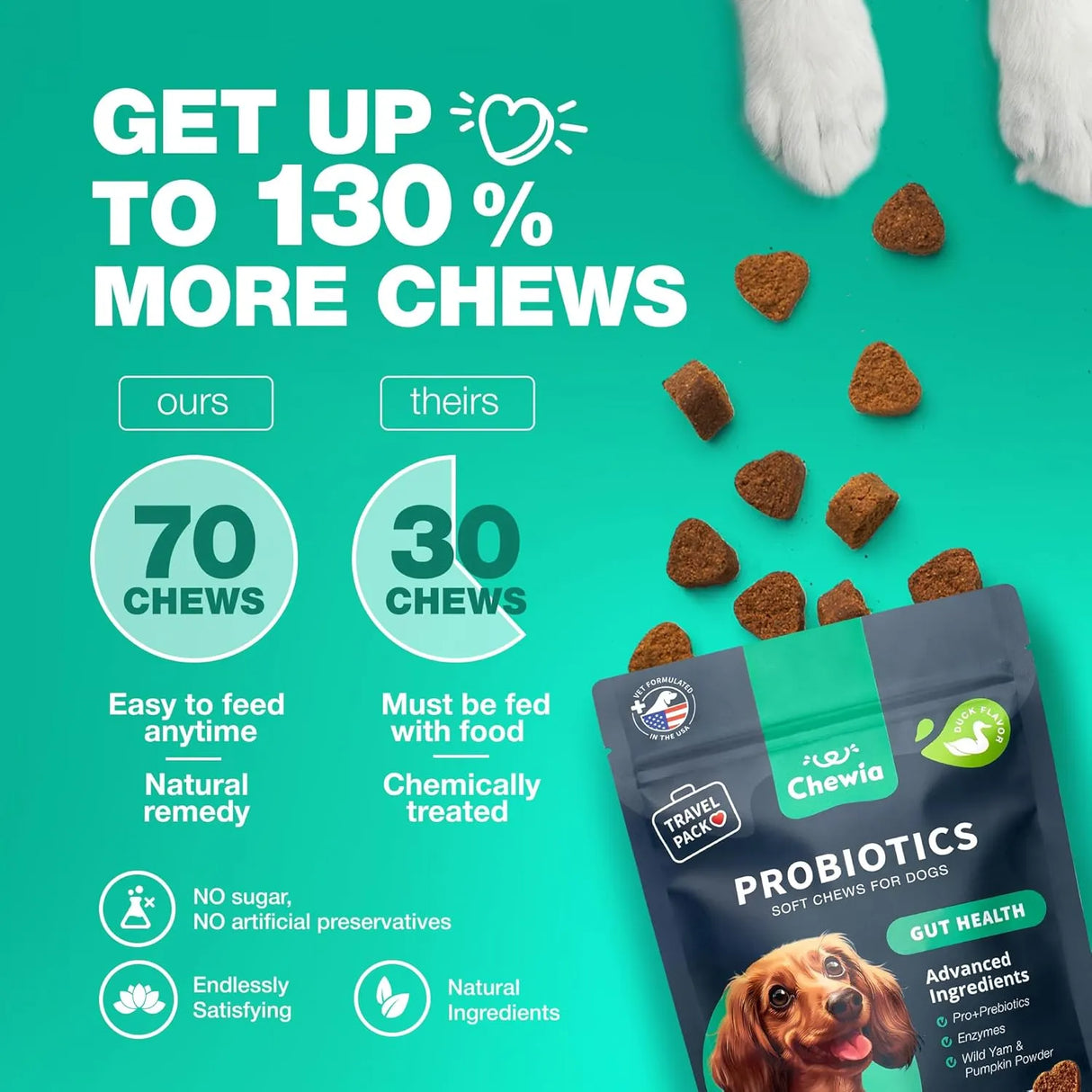 CHEWIA - CHEWIA Probiotics for Dogs 70 Masticables - The Red Vitamin MX - Probióticos Para Perros - {{ shop.shopifyCountryName }}