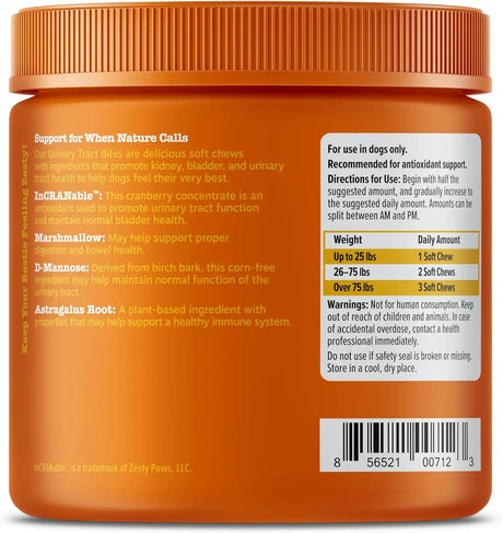 ZESTY PAWS - Zesty Paws Cranberry Supplement for Dogs Urinary Tract Support CHICKEN 90 Masticables - The Red Vitamin MX - Salud De Tracto Urinario Para Perros - {{ shop.shopifyCountryName }}