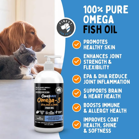 OMEGEASE - Omegease Fish Oil for Dogs & Cats 8 Fl.Oz. - The Red Vitamin MX - Aceite De Pescado Para Perros - {{ shop.shopifyCountryName }}