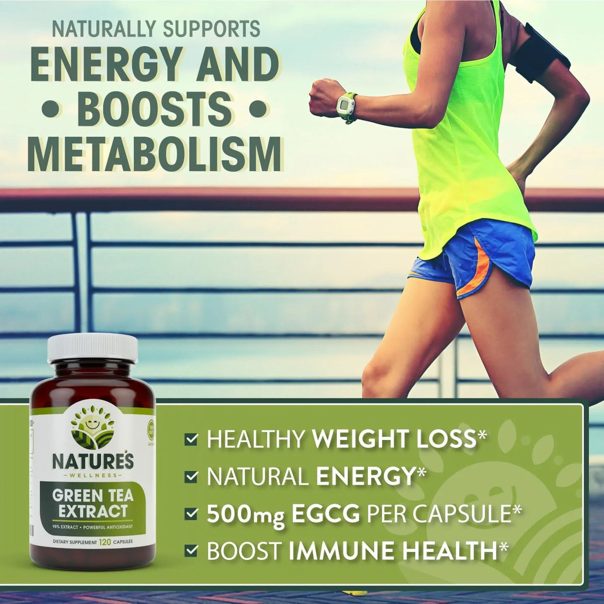 NATURES WELLNESS - Natures Wellness Green Tea Extract 120 Capsulas - The Red Vitamin MX - Suplementos Alimenticios - {{ shop.shopifyCountryName }}