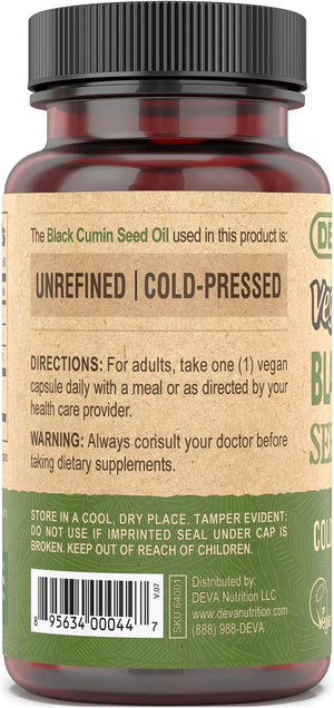 DEVA Vegan Nutrition Black Cumin Seed Oil 90 Capsulas 2 Pack