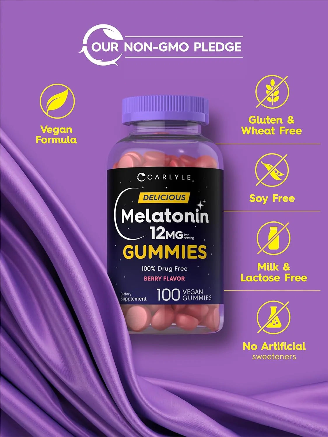 CARLYLE - Carlyle Melatonin Gummies 12Mg. 100 Gomitas - The Red Vitamin MX - Suplementos Alimenticios - {{ shop.shopifyCountryName }}