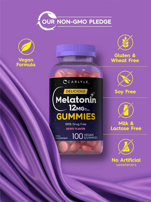 CARLYLE - Carlyle Melatonin Gummies 12Mg. 100 Gomitas - The Red Vitamin MX - Suplementos Alimenticios - {{ shop.shopifyCountryName }}