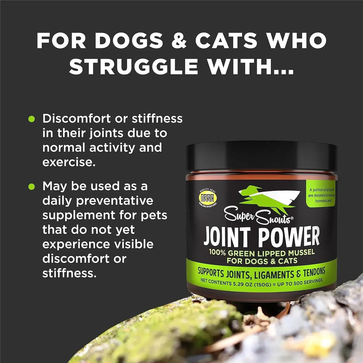 SUPER SNOUTS - Super Snouts Joint Power 100% Green Lipped Mussels for Dogs & Cats 150Gr. - The Red Vitamin MX - Cuidado De Cadera Y Articulaciones Para Perros - {{ shop.shopifyCountryName }}