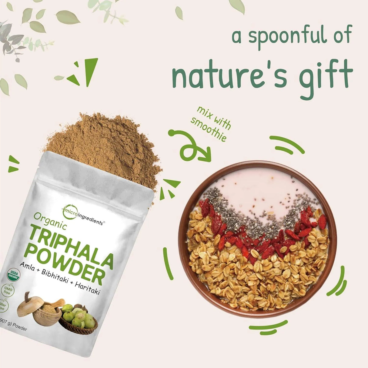 MICRO INGREDIENTS - Micro Ingredients Organic Triphala Powder 907Gr. - The Red Vitamin MX - Suplementos Alimenticios - {{ shop.shopifyCountryName }}