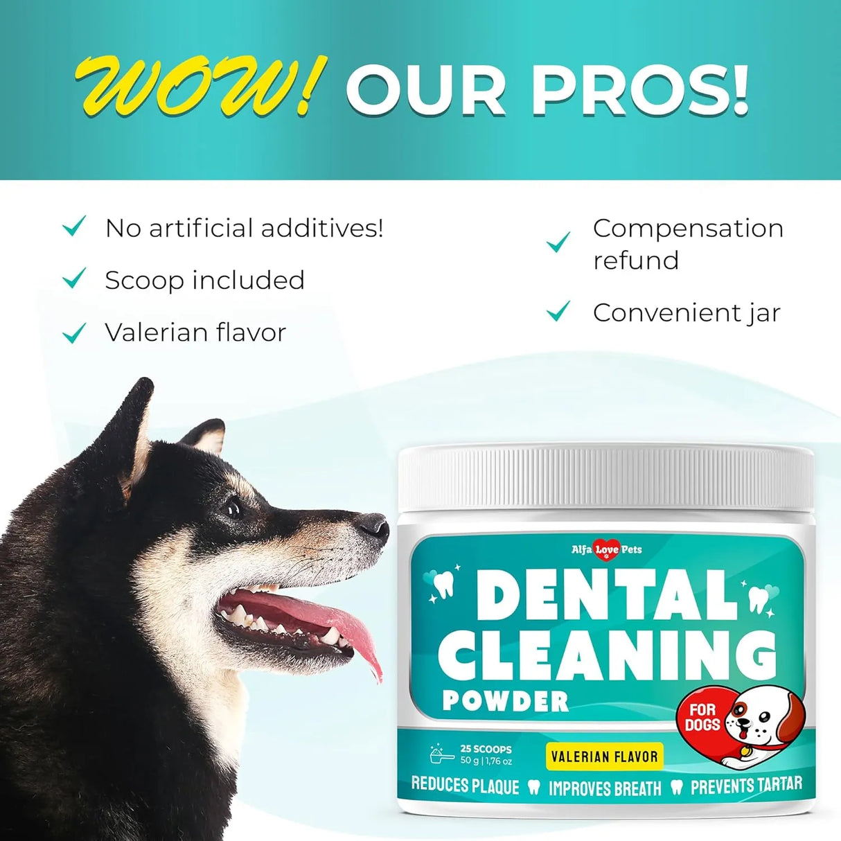 ALFA LOVE PETS - Alfa Love Pets Dog Dental Powder 50Gr. - The Red Vitamin MX - Cuidado Dental Para Perros - {{ shop.shopifyCountryName }}