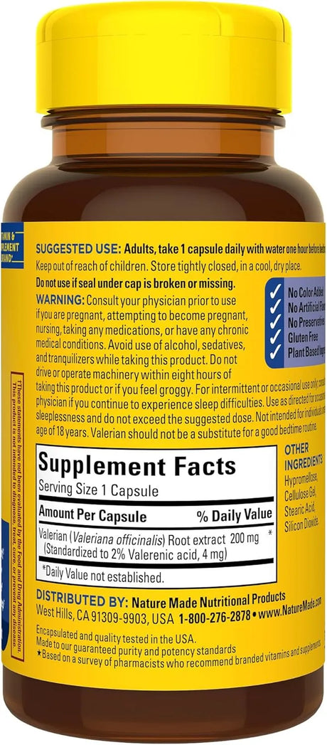 NATURE MADE - Nature Made Valerian Root for Sleep Support 30 Capsulas - The Red Vitamin MX - Suplementos Alimenticios - {{ shop.shopifyCountryName }}