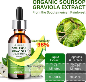 Jardient Soursop Bitters Liquid Oil Graviola Soursop Extract 2 Fl.Oz.