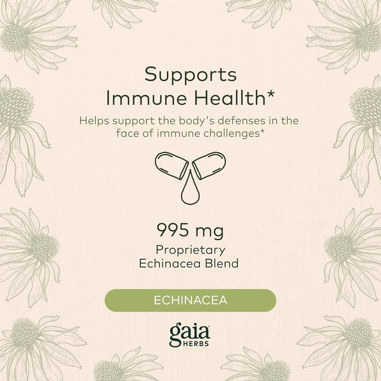 GAIA HERBS - Gaia Herbs Echinacea Supreme 60 Capsulas - The Red Vitamin MX - Suplementos Alimenticios - {{ shop.shopifyCountryName }}