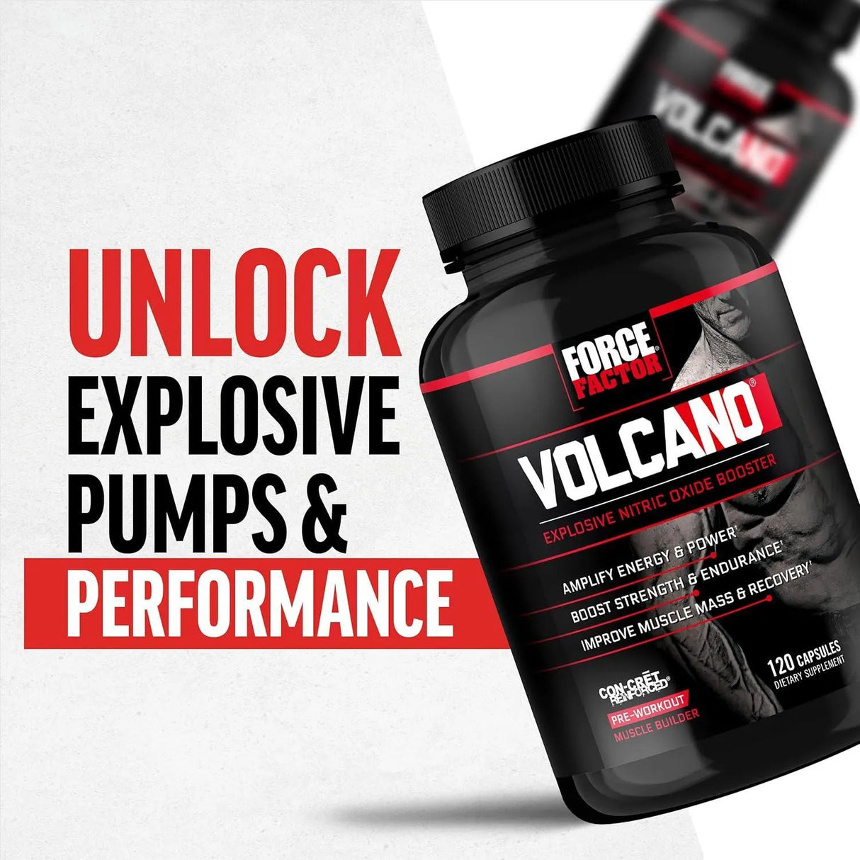 FORCE FACTOR - Force Factor Volcano Pre Workout Nitric Oxide Booster 120 Capsulas - The Red Vitamin MX - Suplementos Alimenticios - {{ shop.shopifyCountryName }}