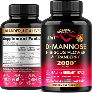 NUTRA HARMONY - Nutra Harmony D-Mannose 2000Mg. 120 Capsulas - The Red Vitamin MX - Suplementos Alimenticios - {{ shop.shopifyCountryName }}