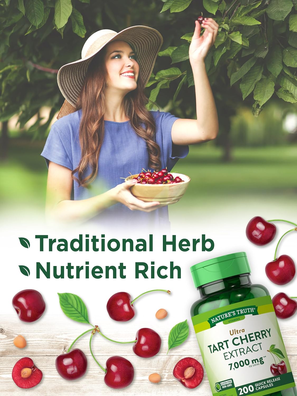 Nature's Truth Tart Cherry Extract 7000Mg. 200 Capsulas