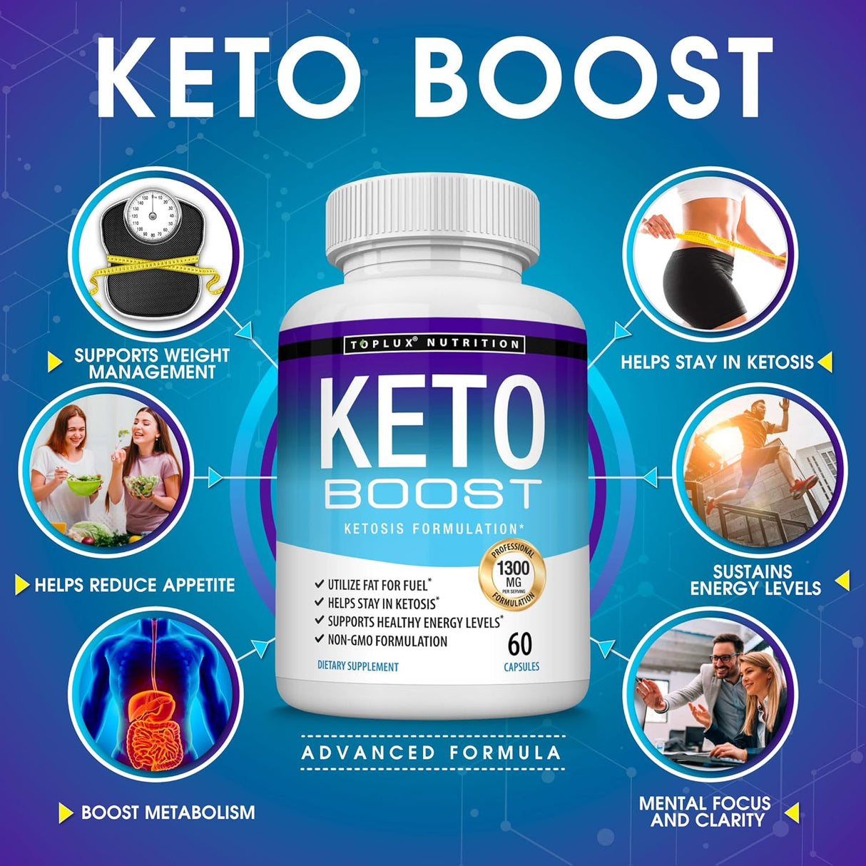 Toplux Keto Boost Diet Pills Ketosis Supplement 60 Capsulas 2 Pack