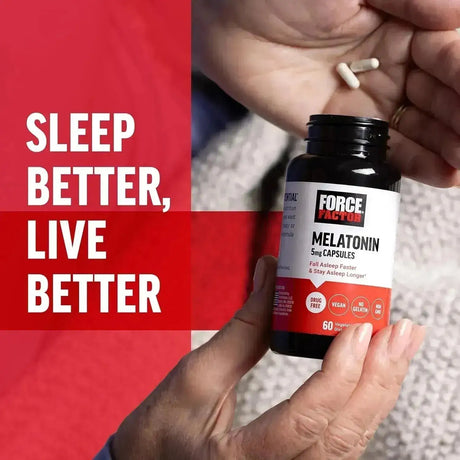 FORCE FACTOR - Force Factor Melatonin 5Mg. 60 Capsulas - The Red Vitamin MX - Suplementos Alimenticios - {{ shop.shopifyCountryName }}