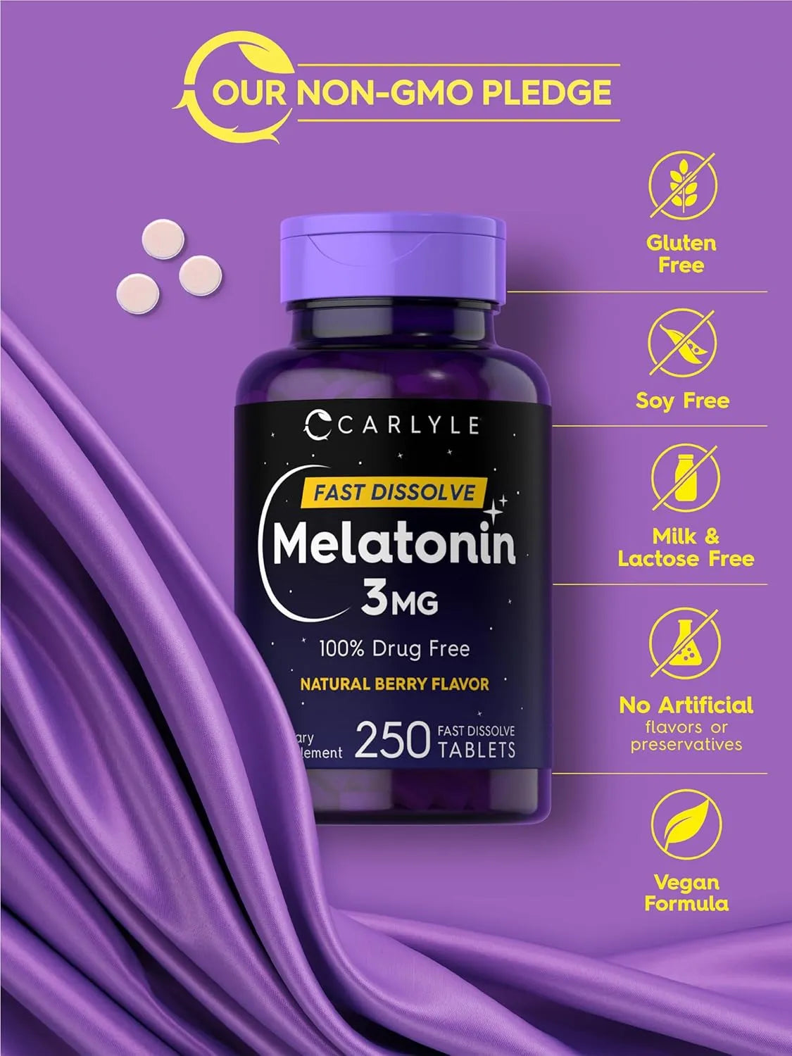 CARLYLE - Carlyle Melatonin 3 Mg. Fast Dissolve Tablets 250 Tabletas - The Red Vitamin MX - Suplementos Alimenticios - {{ shop.shopifyCountryName }}