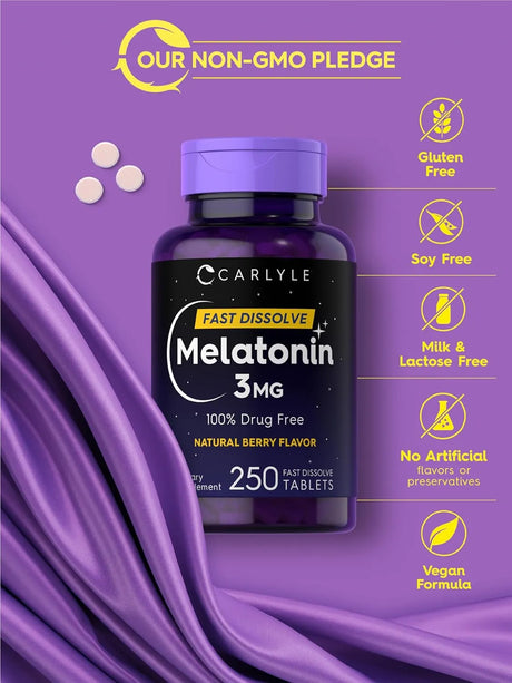 CARLYLE - Carlyle Melatonin 3 Mg. Fast Dissolve Tablets 250 Tabletas - The Red Vitamin MX - Suplementos Alimenticios - {{ shop.shopifyCountryName }}