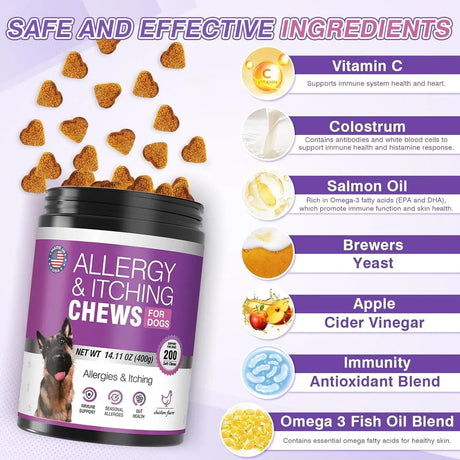 TTLXRL - TTLXRL Dog Allergy Chews 200 Masticables - The Red Vitamin MX - Remedios Para La Picazón De Perros - {{ shop.shopifyCountryName }}