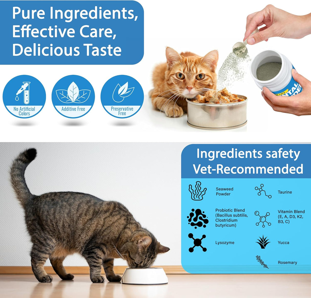 Spanielbuns Cat Dental Care Powder Bad Breath Treatment for Cats Teeth 80Gr.