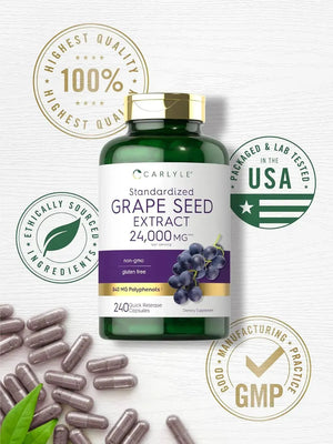 CARLYLE - Carlyle Grape Seed Extract 24,000Mg. 240 Capsulas - The Red Vitamin MX - Suplementos Alimenticios - {{ shop.shopifyCountryName }}