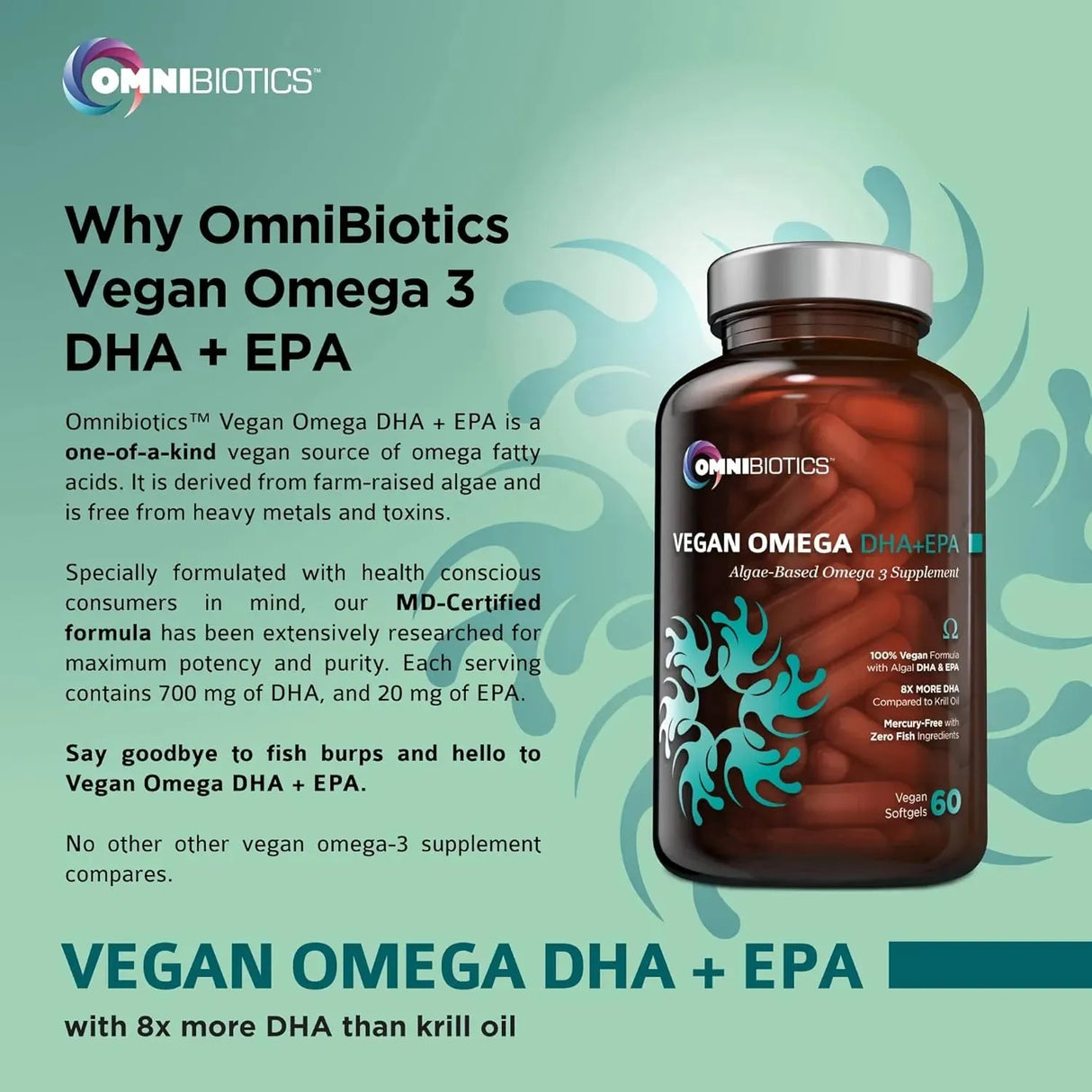 OMNIBIOTICS - OmniBiotics Vegan Omega 3 DHA EPA 60 Capsulas - The Red Vitamin MX - Suplementos Alimenticios - {{ shop.shopifyCountryName }}