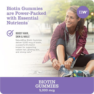 NatureWise Biotin Gummies Hair, Skin and Nails Vitamin 90 Gomitas