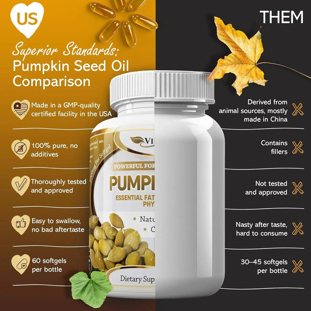 VIBRAXLABS - Vibraxlabs Pumpkin Seed Oil 60 Capsulas Blandas - The Red Vitamin MX - Suplementos Alimenticios - {{ shop.shopifyCountryName }}