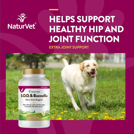 NATURVET - NaturVet S.O.D. & Boswellia Extra Joint Support Dog 500 Tabletas Masticables - The Red Vitamin MX - Cuidado De Cadera Y Articulaciones Para Perros - {{ shop.shopifyCountryName }}