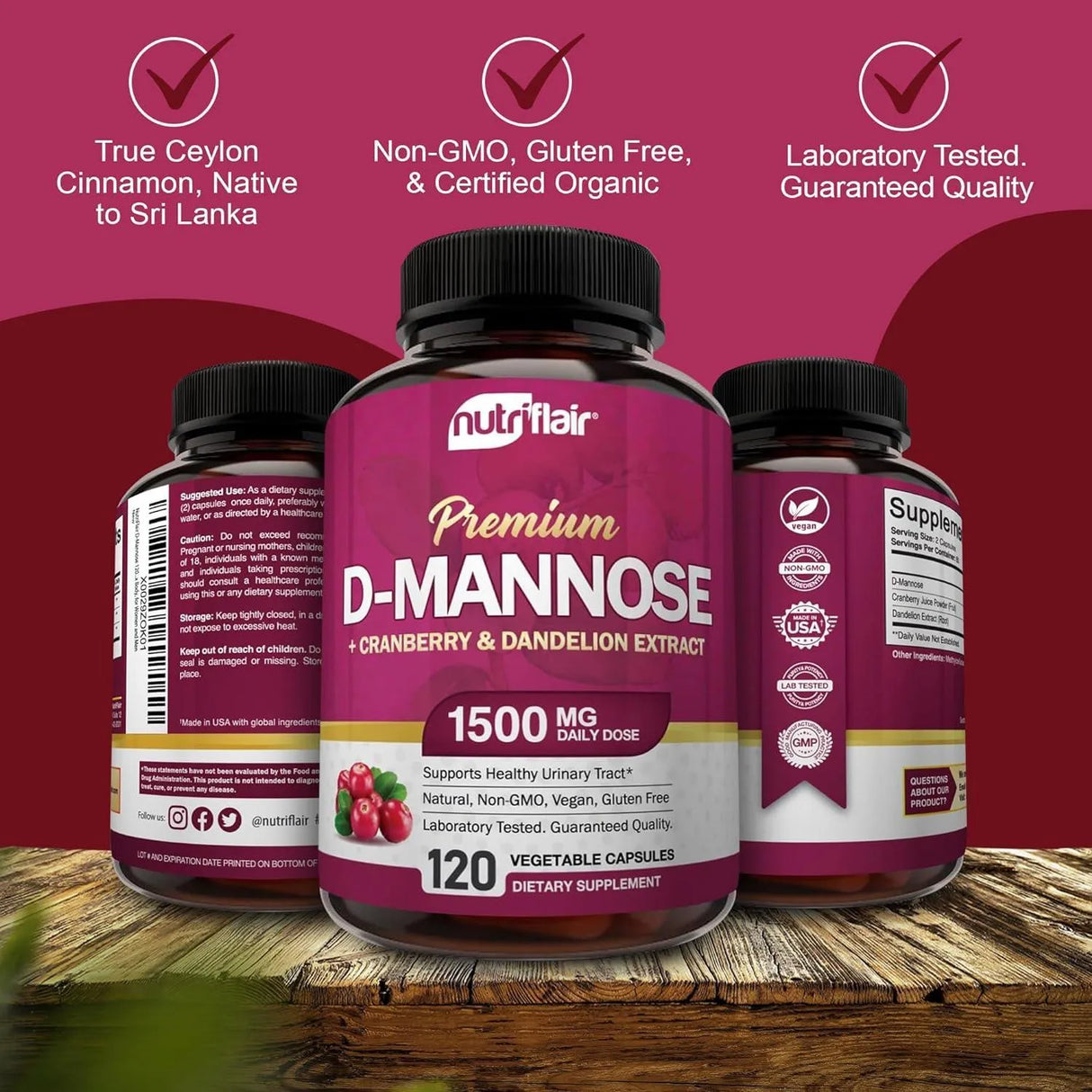 NUTRIFLAIR - NutriFlair D-Mannose 1,500Mg. 120 Capsulas - The Red Vitamin MX - Suplementos Alimenticios - {{ shop.shopifyCountryName }}