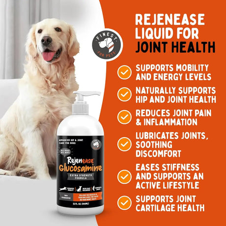 FINEST FOR PETS - Finest For Pets Rejenease Liquid Glucosamine for Dogs 32 Fl.Oz. - The Red Vitamin MX - Cuidado De Cadera Y Articulaciones Para Perros - {{ shop.shopifyCountryName }}