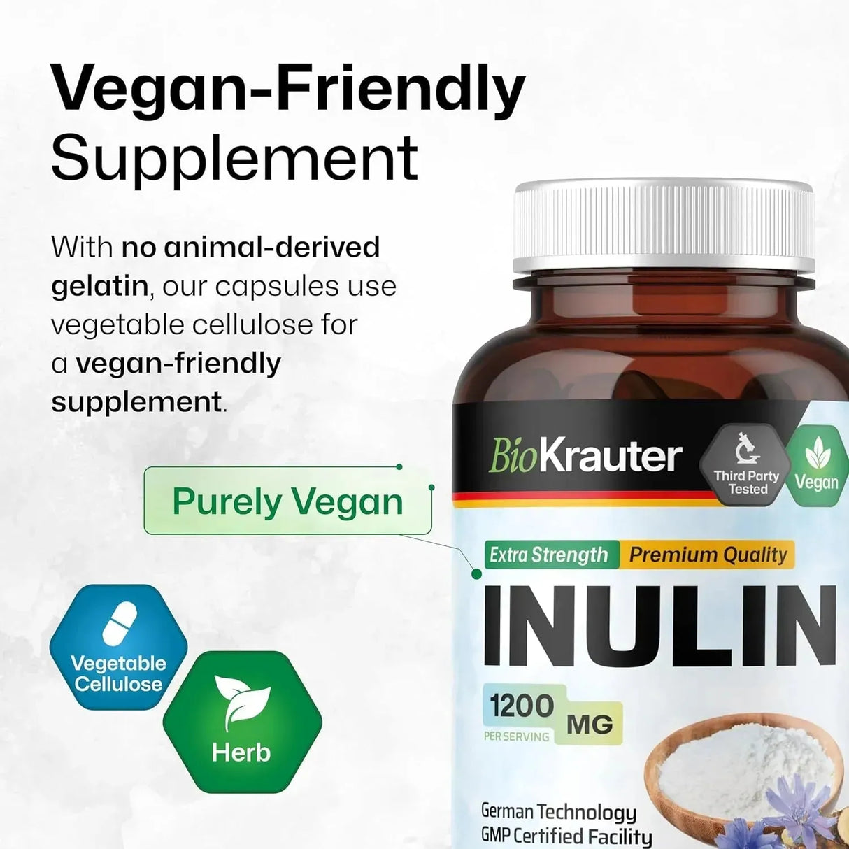 BIOKRAUTER - BIO KRAUTER Inulin Powder 1200Mg. 100 Capsulas - The Red Vitamin MX - Suplementos Alimenticios - {{ shop.shopifyCountryName }}