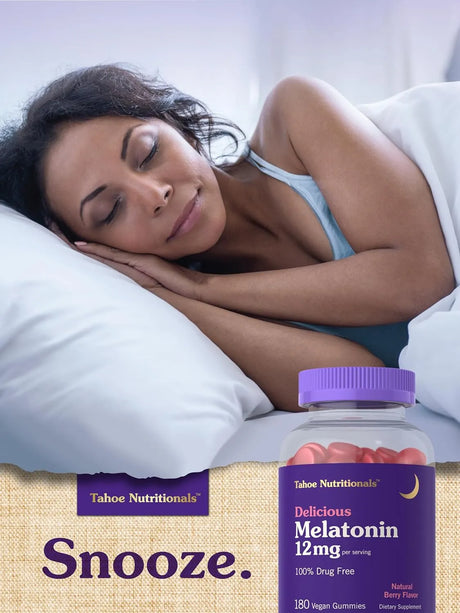 TAHOE NUTRITIONALS - Tahoe Nutritionals Melatonin Gummies 12Mg. 180 Gomitas - The Red Vitamin MX - Suplementos Alimenticios - {{ shop.shopifyCountryName }}