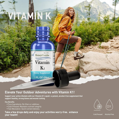 HONEYCOMBS - HoneyCombs Vitamin K1 Liquid 1 Fl.Oz. - The Red Vitamin MX - Suplementos Alimenticios - {{ shop.shopifyCountryName }}