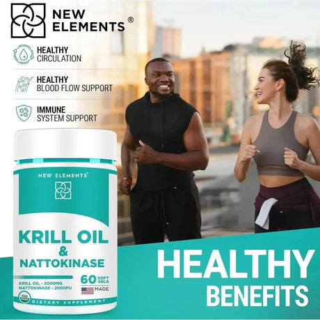 NEW ELEMENTS - New Elements Antarctic Krill Oil Omega 3 2000Mg. 60 Capsulas Blandas - The Red Vitamin MX - Suplementos Alimenticios - {{ shop.shopifyCountryName }}