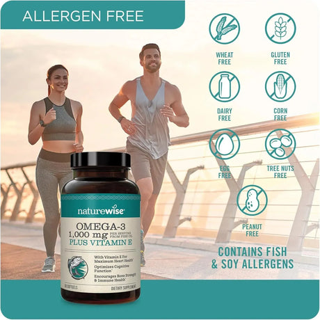 NATUREWISE - NatureWise Extra-Strength Omega 3 Fish Oil 1000Mg, 180 Capsulas Blandas - The Red Vitamin MX - Suplementos Alimenticios - {{ shop.shopifyCountryName }}